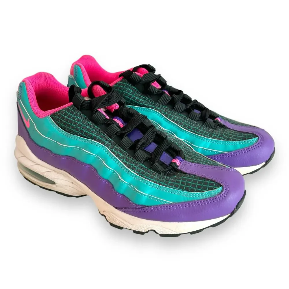 Nike Air Max 95 Youth Size 7 Sneakers Green Cabana Hyper Grape Kids Shoes 7Y